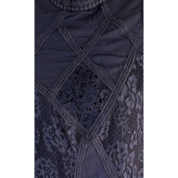 Skylar & Jade Medium Lace Cut Out Dress High Neck Keyhole Back Sleeveless Rayon - Picture 6 of 10